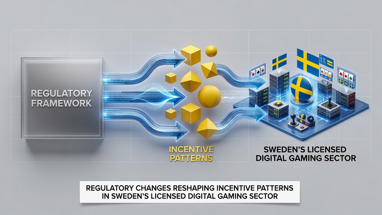 Digital interface showing compliance dashboards used by Swedish gaming operators to track incentive program metrics