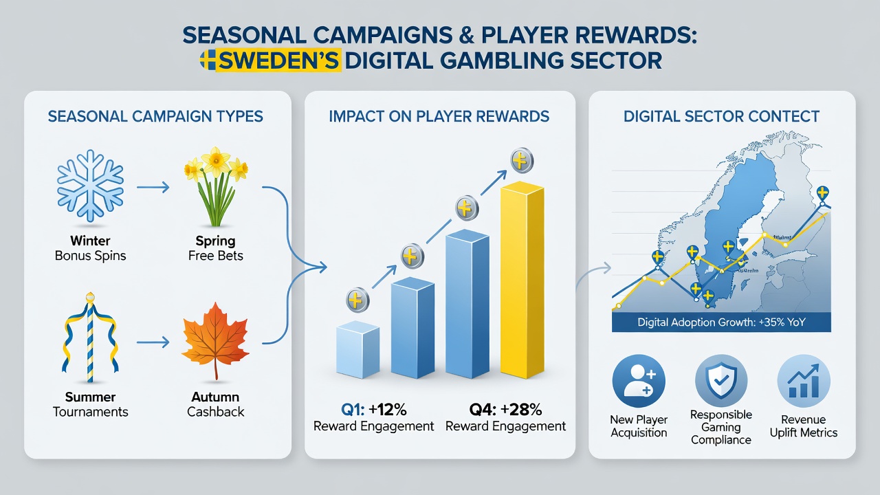 Data visualization showing player reward redemption rates across Swedish licensed platforms during seasonal periods
